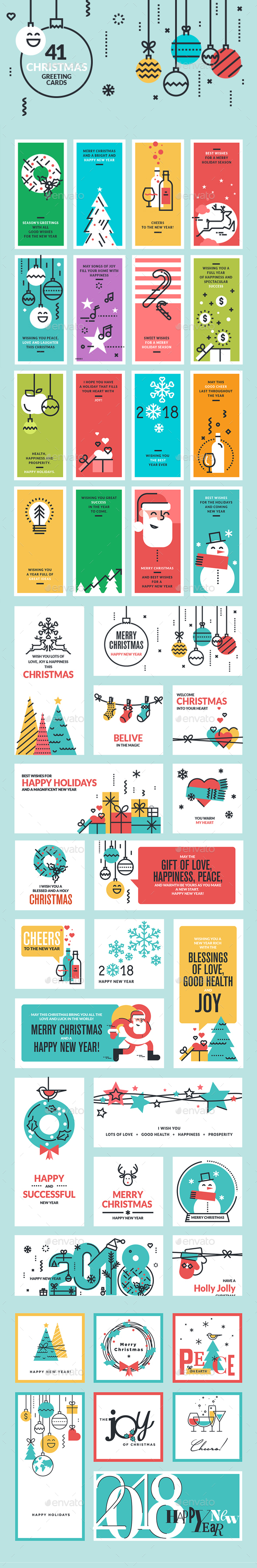 2018 Christmas and New Year Greeting Cards and Banners - Christmas Seasons/Holidays