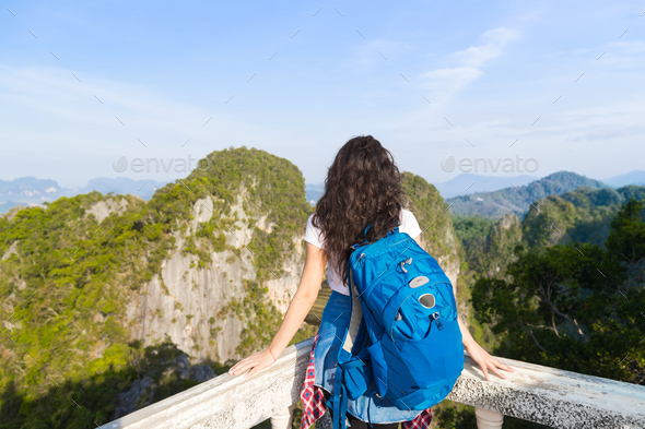 Girls on Summer Vacation Hiking Trip in the Mountains. Stock Photo - Image  of america, mountain: 123548086