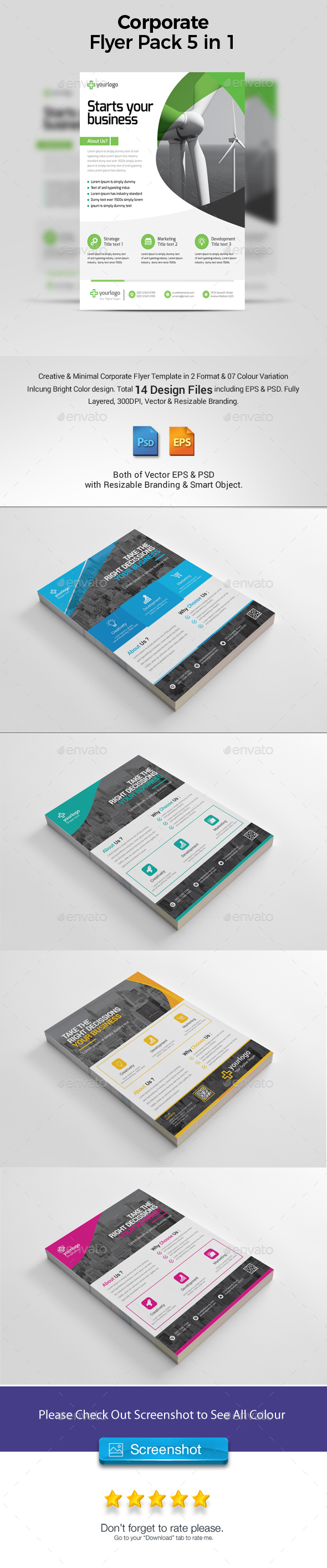 Corporate Flyer Bundle 5 in 1 - Corporate Flyers
