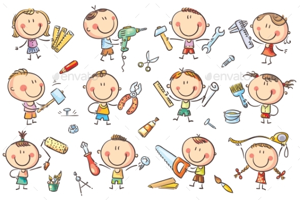 GraphicRiver Kids with Tools 20865000