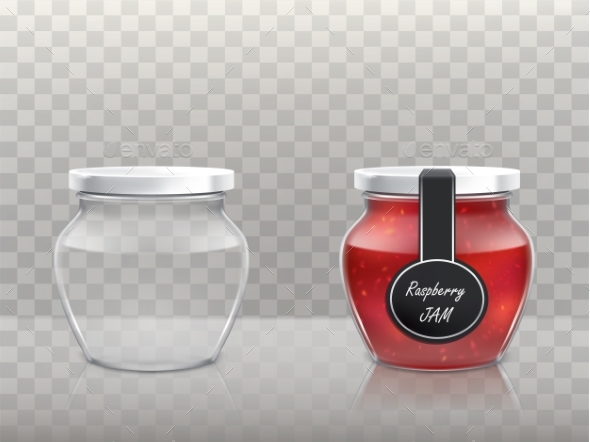 Set of Glass Jars - Food Objects