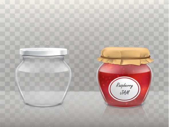 GraphicRiver Set of Glass Jam Jars 20865033