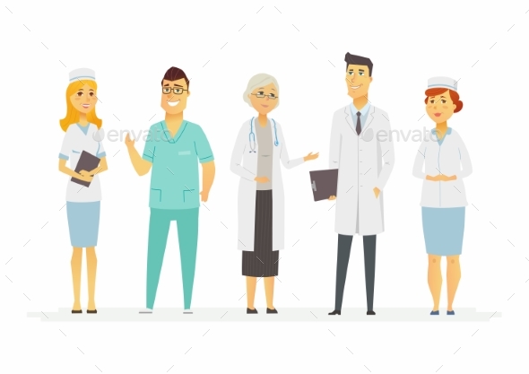 Doctors - Cartoon People Characters Isolated - People Characters