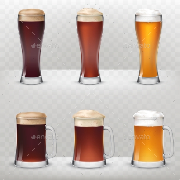 Set of Vector Beers - Food Objects