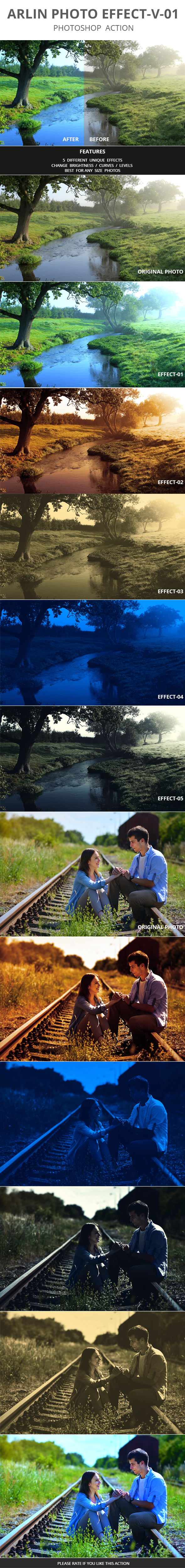 Arlin - Photo Effect - V-01 - Photoshop Action - Photo Effects Actions