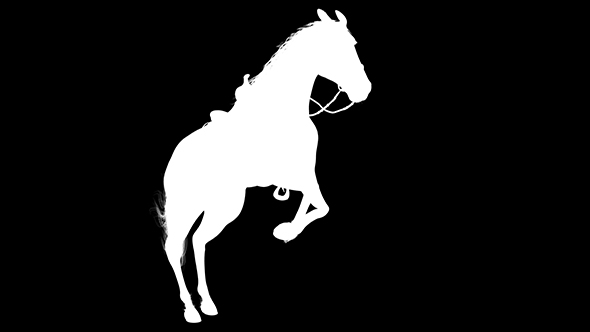 3D Horse Jump Silhouette