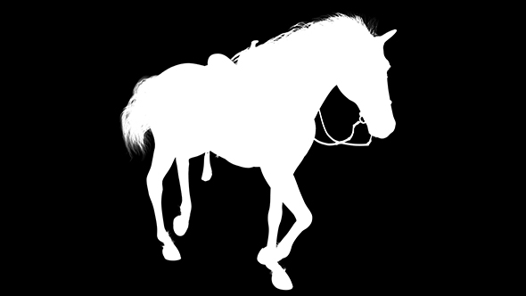 3D Horse Trot Silhouette