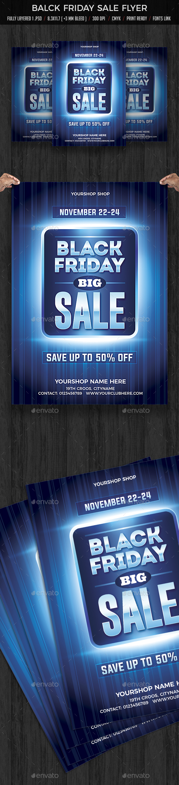 Black Friday Sale Flyer Poster - Flyers Print Templates