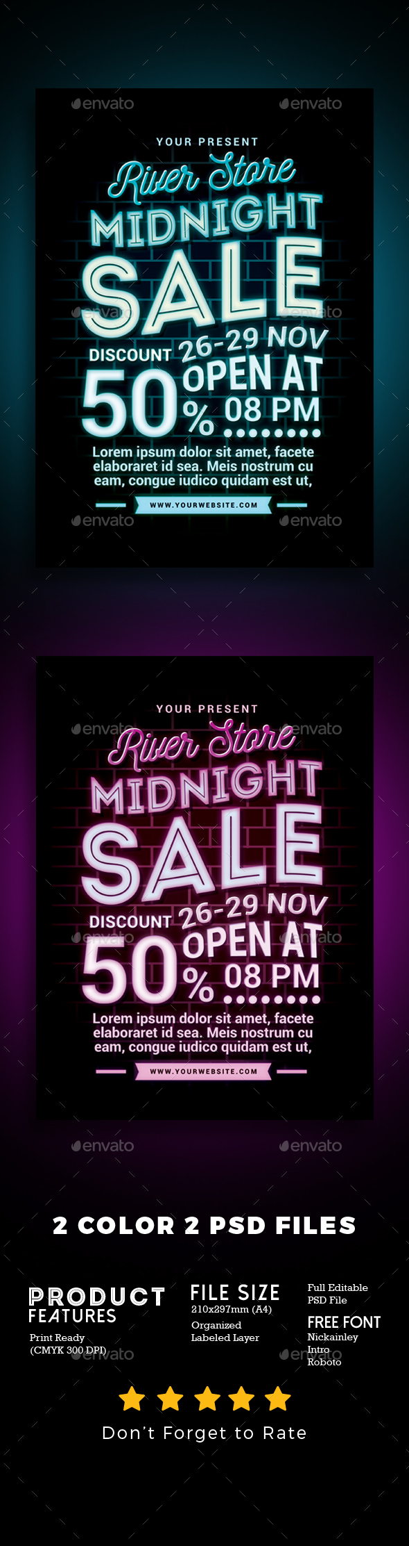 GraphicRiver Midnight Sale Flyer Poster 20868013 GraphicRiver Midnight Sale Flyer Poster 20868013