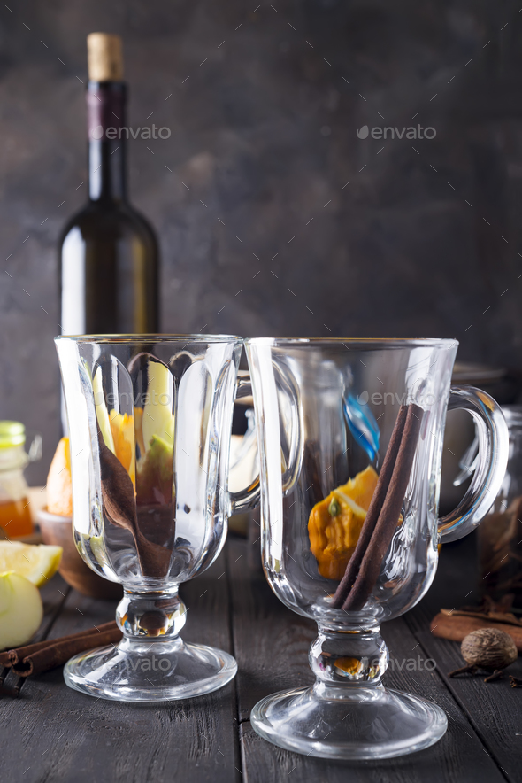 Mulled wine recipe ingredients - Stock Photo - Images