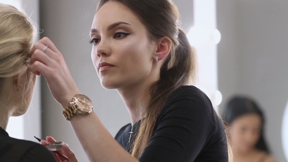 Make-up Artist Work in Her Studio