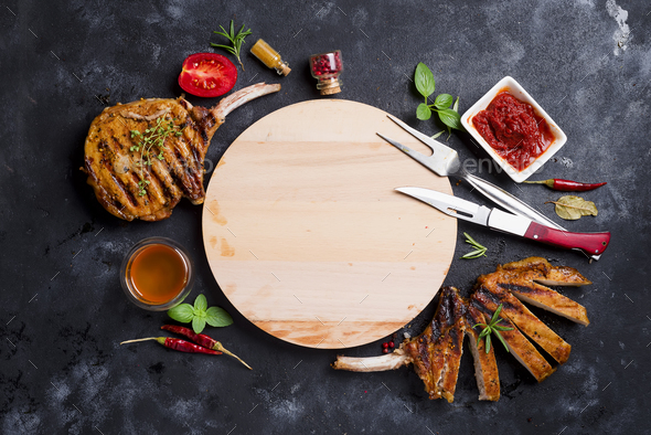 Grilled sliced beef steak - Stock Photo - Images