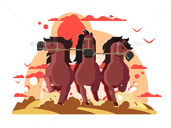 GraphicRiver Three Horses in Harness Running 20868137 GraphicRiver Three Horses in Harness Running 20868137