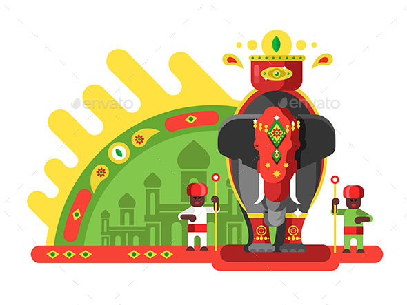 GraphicRiver Traditionally Decorated Indian Elephant 20868172 GraphicRiver Traditionally Decorated Indian Elephant 20868172