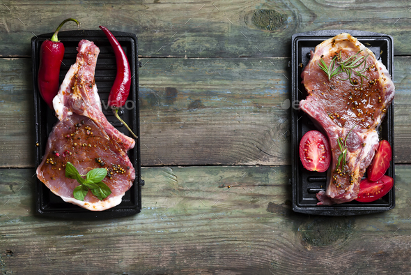 Raw meat, beef steak - Stock Photo - Images