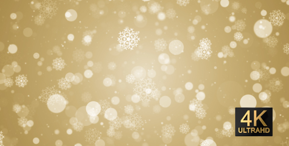 Snow Particles Gold Background