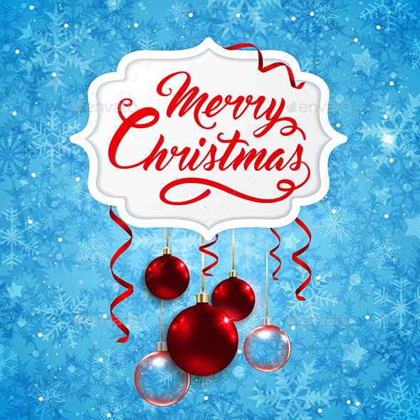 Christmas Banner with Red Baubles - Christmas Seasons/Holidays