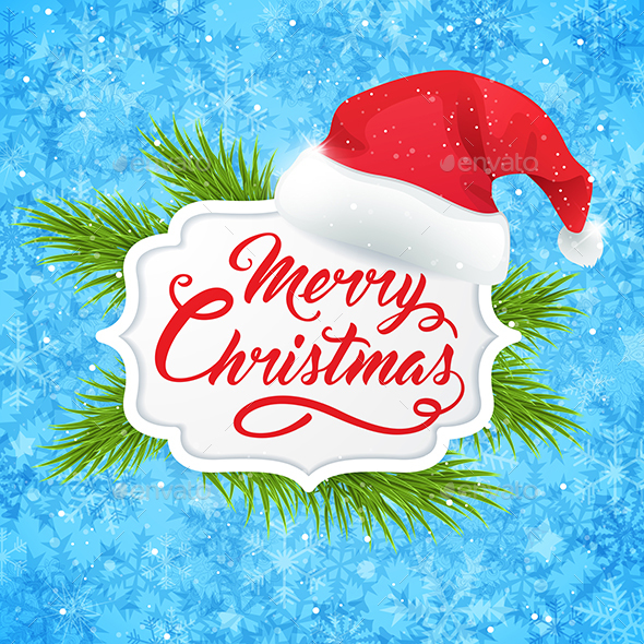 Banner with Hat of Santa Claus - Christmas Seasons/Holidays
