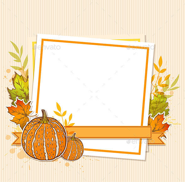 Autumn Frame with Pumpkins