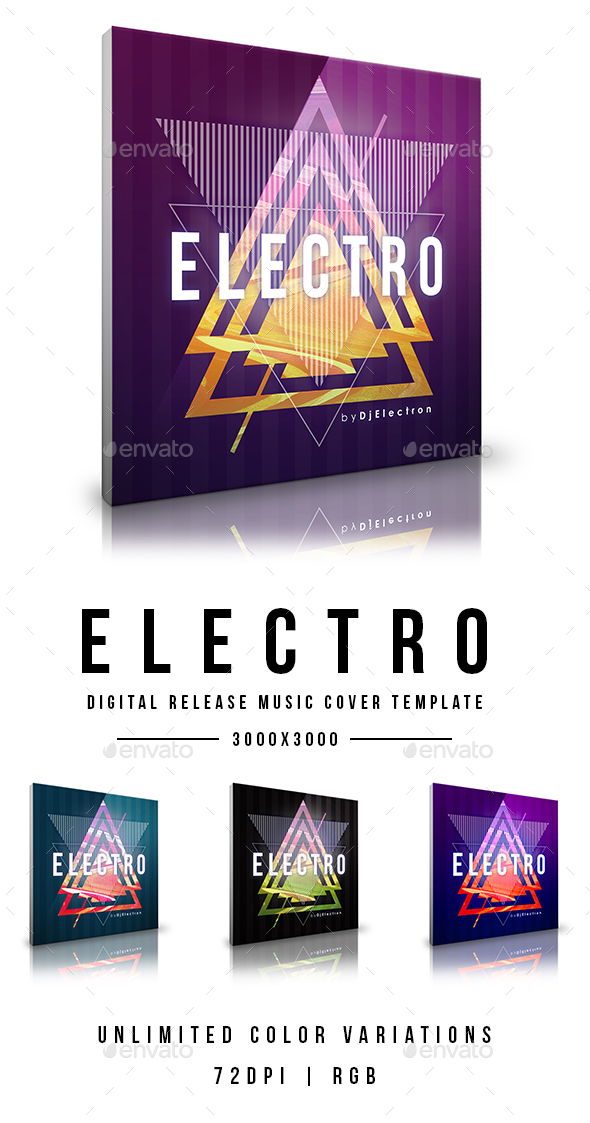 Electro - Digital Release Music Cover Template - Miscellaneous Social Media