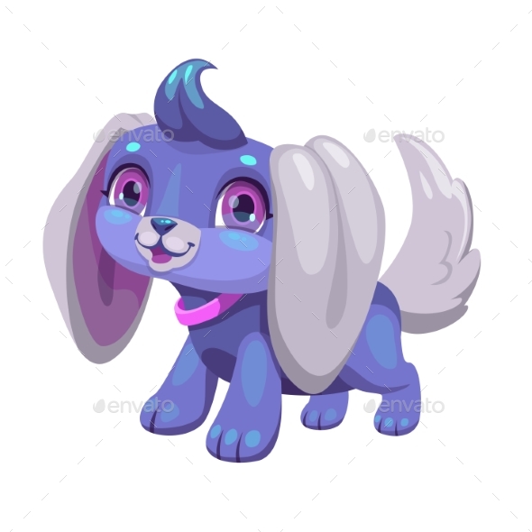 Blue Cartoon Puppy