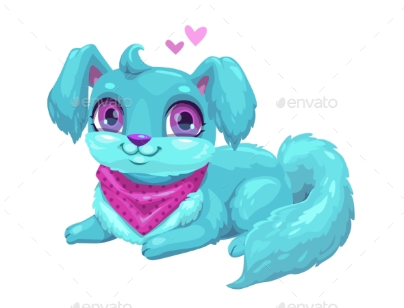 GraphicRiver Blue Puppy with Long Hair 20869723