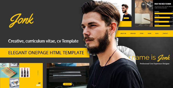 Excellent Jonk - CV Resume Personal HTML Template
