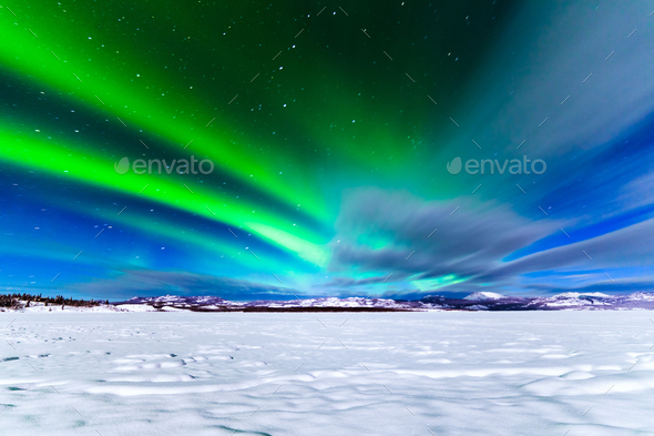 Intense display of Northern Lights Aurora borealis - Stock Photo - Images