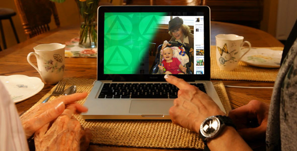 Grandma Visit Laptop - VideoHive 2035525