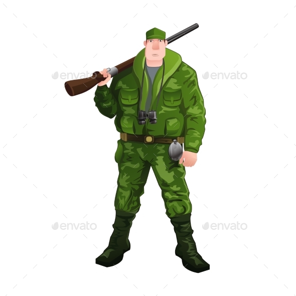 GraphicRiver Hunter Isolated on White 20871406 GraphicRiver Hunter Isolated on White 20871406