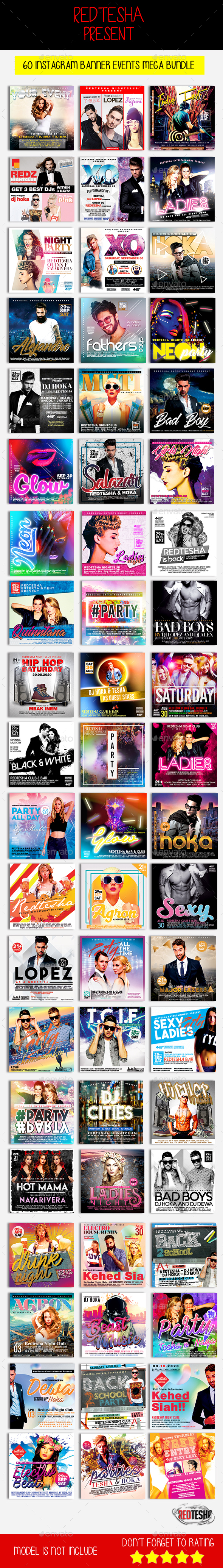 60 Instagram Banner Events Mega Bundle - Banners & Ads Web Elements