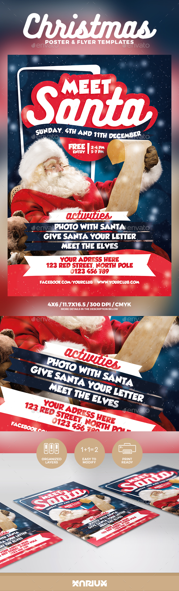 Meet Santa Flyer & Poster - Holidays Events