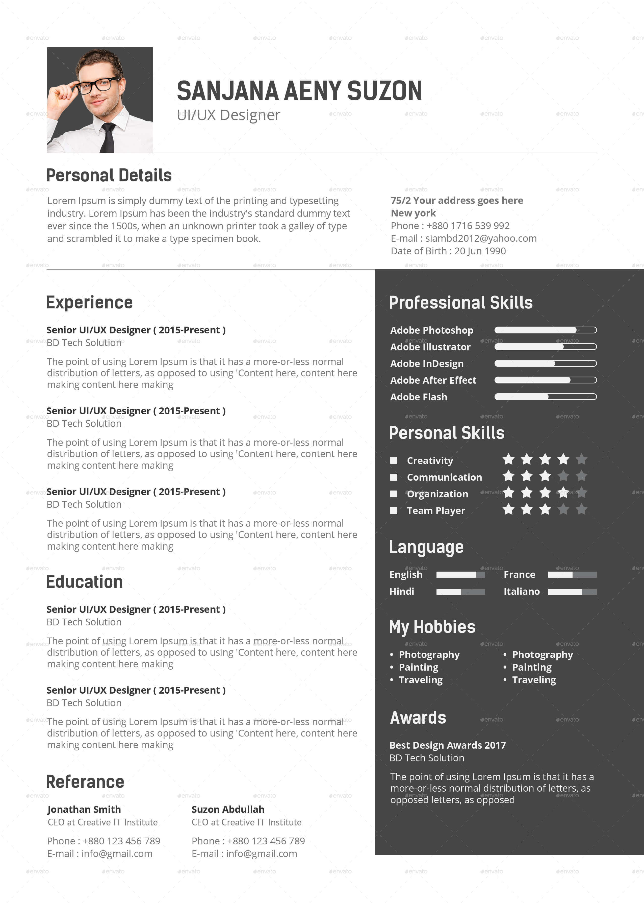 CV/Resume Template, Print Templates | GraphicRiver