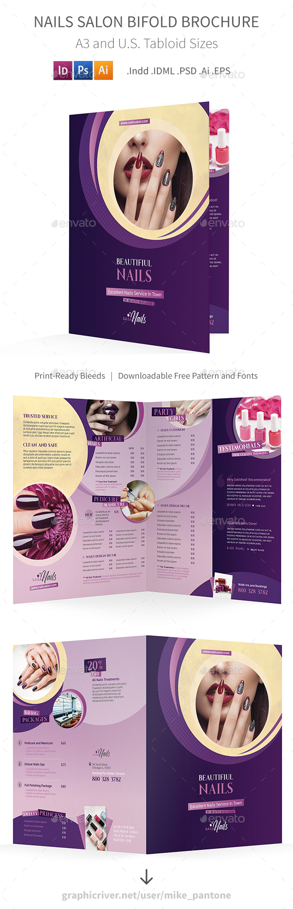 GraphicRiver Nails Salon Bifold Halffold Brochure 20875371