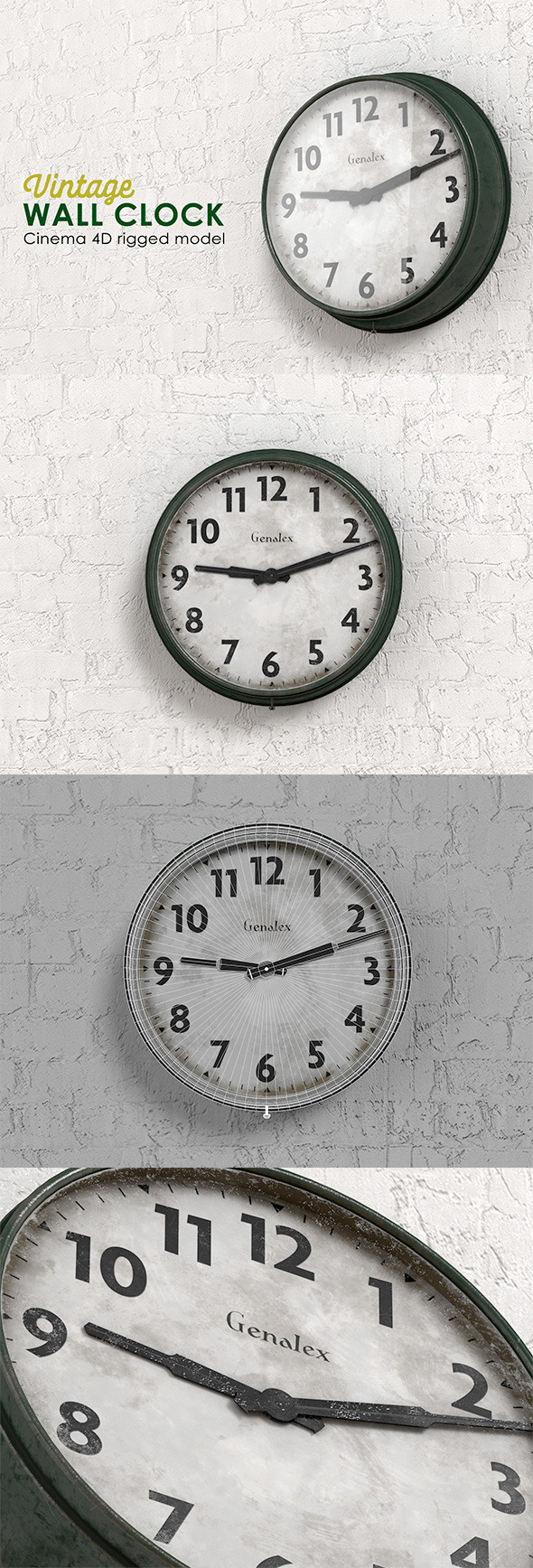 Vintage Wall Clock - 3Docean 20875686