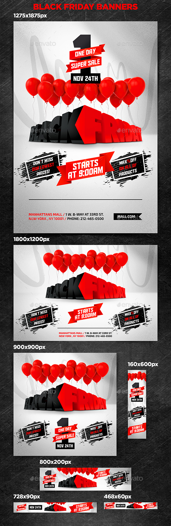 Black Friday Banners - Banners & Ads Web Elements