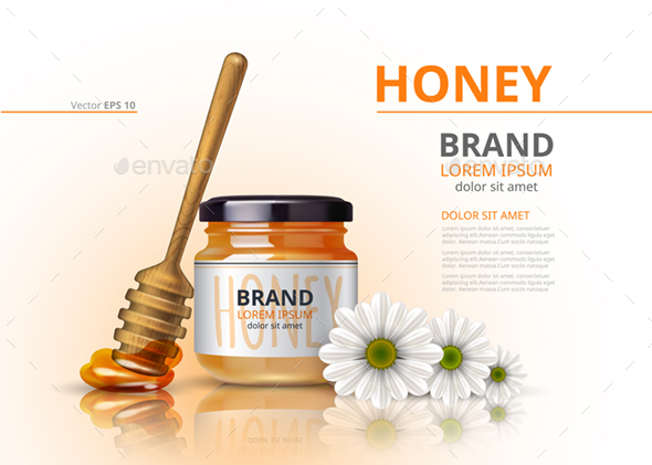 Download Realistic Acacia Honey Jar Mockup By Frimufilms Graphicriver