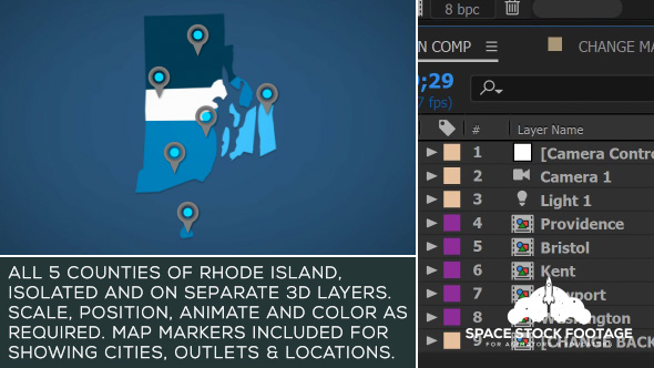 Rhode Island Map - VideoHive 20876366