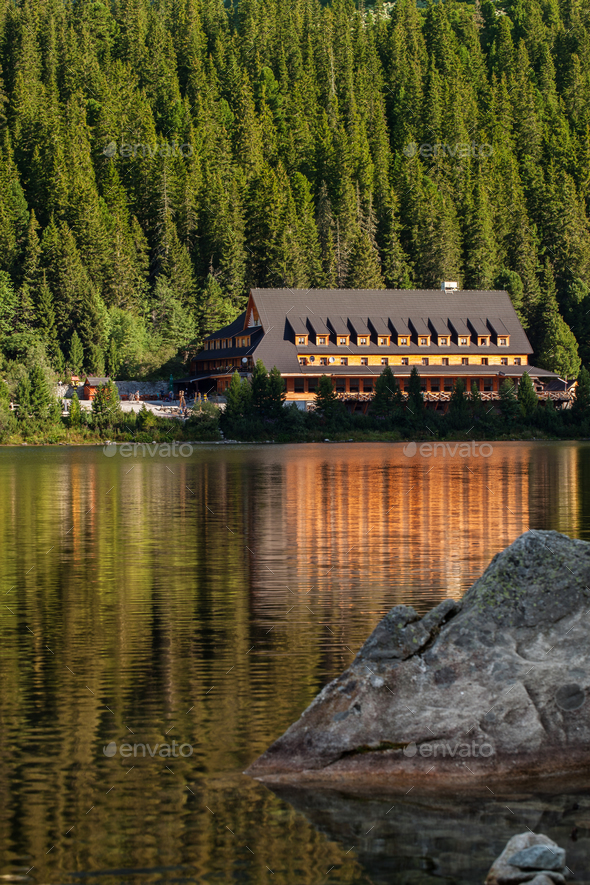 Popradske pleso lake valley in Tatra Mountains, Slovakia, Europe - Stock Photo - Images