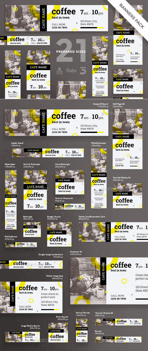 GraphicRiver Coffee Shop Banner Pack 20878063 GraphicRiver Coffee Shop Banner Pack 20878063