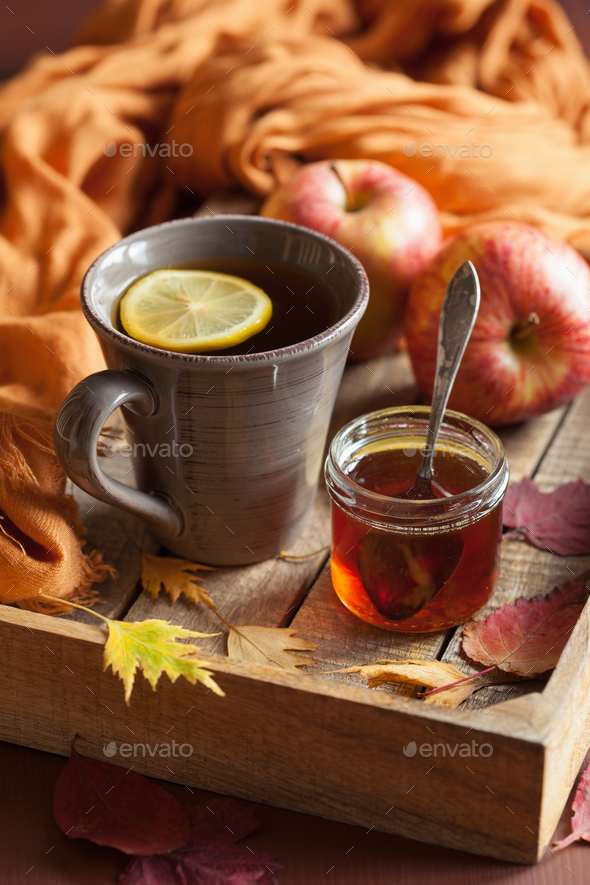 Womens scarves with lemons and leaves