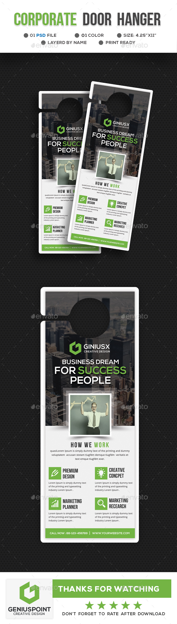 Corporate Door Hanger - Miscellaneous Print Templates