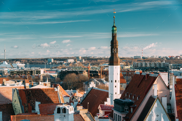 Tallinn, Estonia. Tower Of Church Of Holy Ghost Or Holy Spirit I