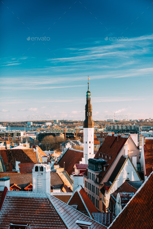 Tallinn, Estonia. Tower Of Church Of Holy Ghost Or Holy Spirit I