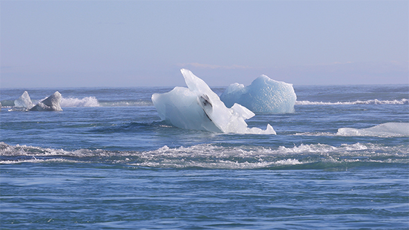Icebergs Floating on The North Atlantic Ocean