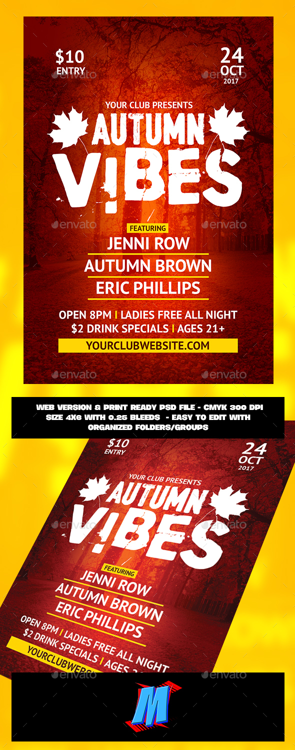 Autumn Vibes Flyer Template - Clubs & Parties Events