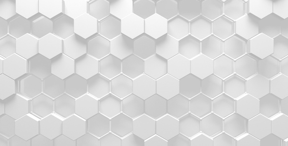 White Hexagons Tech Background, Motion Graphics | VideoHive
