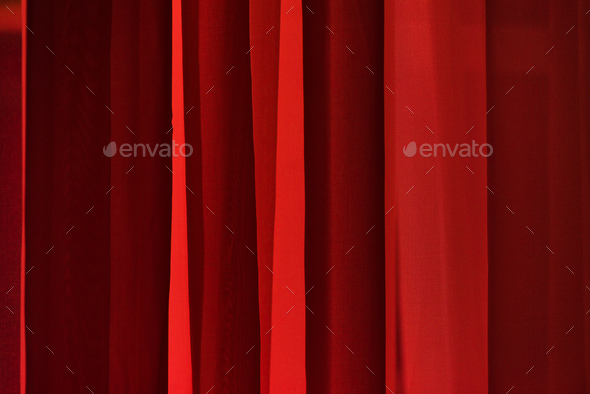 Real red curtains