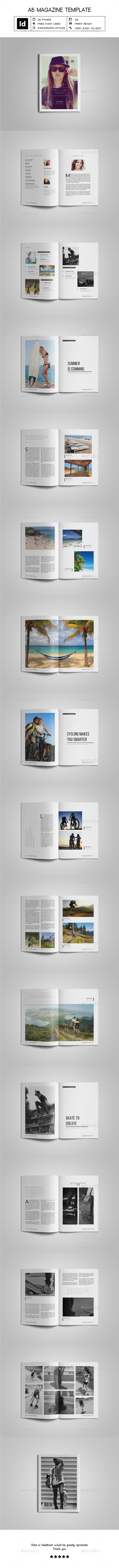 A5 Simple & Clean Magazine Template - Magazines Print Templates