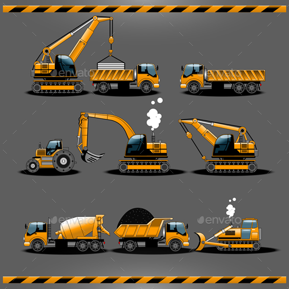 GraphicRiver Set of Construction Cars Set 20881259 GraphicRiver Set of Construction Cars Set 20881259
